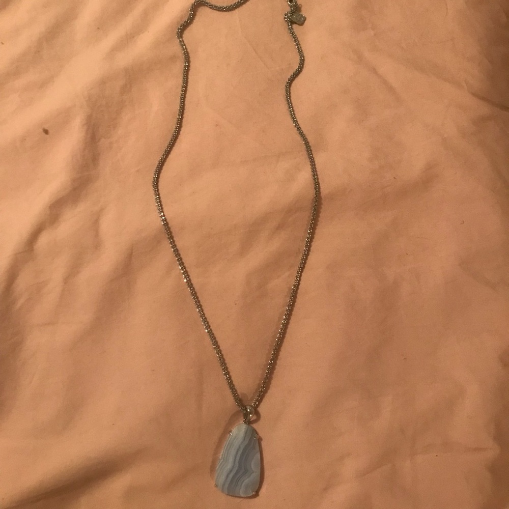 Kendra Scott Blue Jewel Silver Pendant Necklace